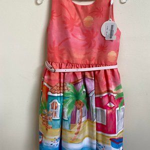 NWT Sucre Palm Tree Dress with Belt